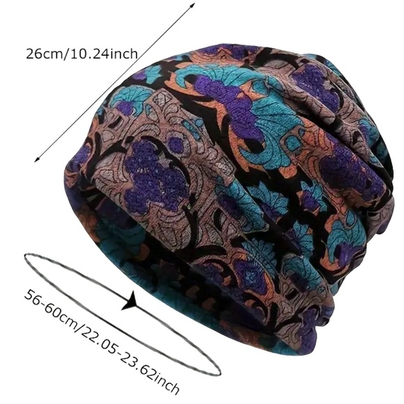 ✂️ SPRING SWEEP SALE Bohemian Colorful Print Versatile Slouchy Beanie or Scarf - Picture 8 of 9
